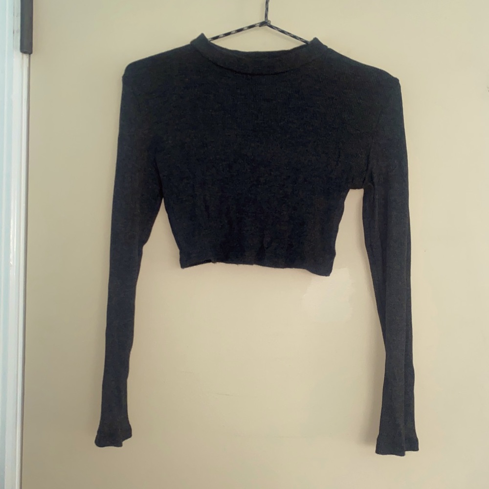 Charcoal gray crop top
